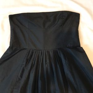 Theory strapless black dress with pleats, Size 8